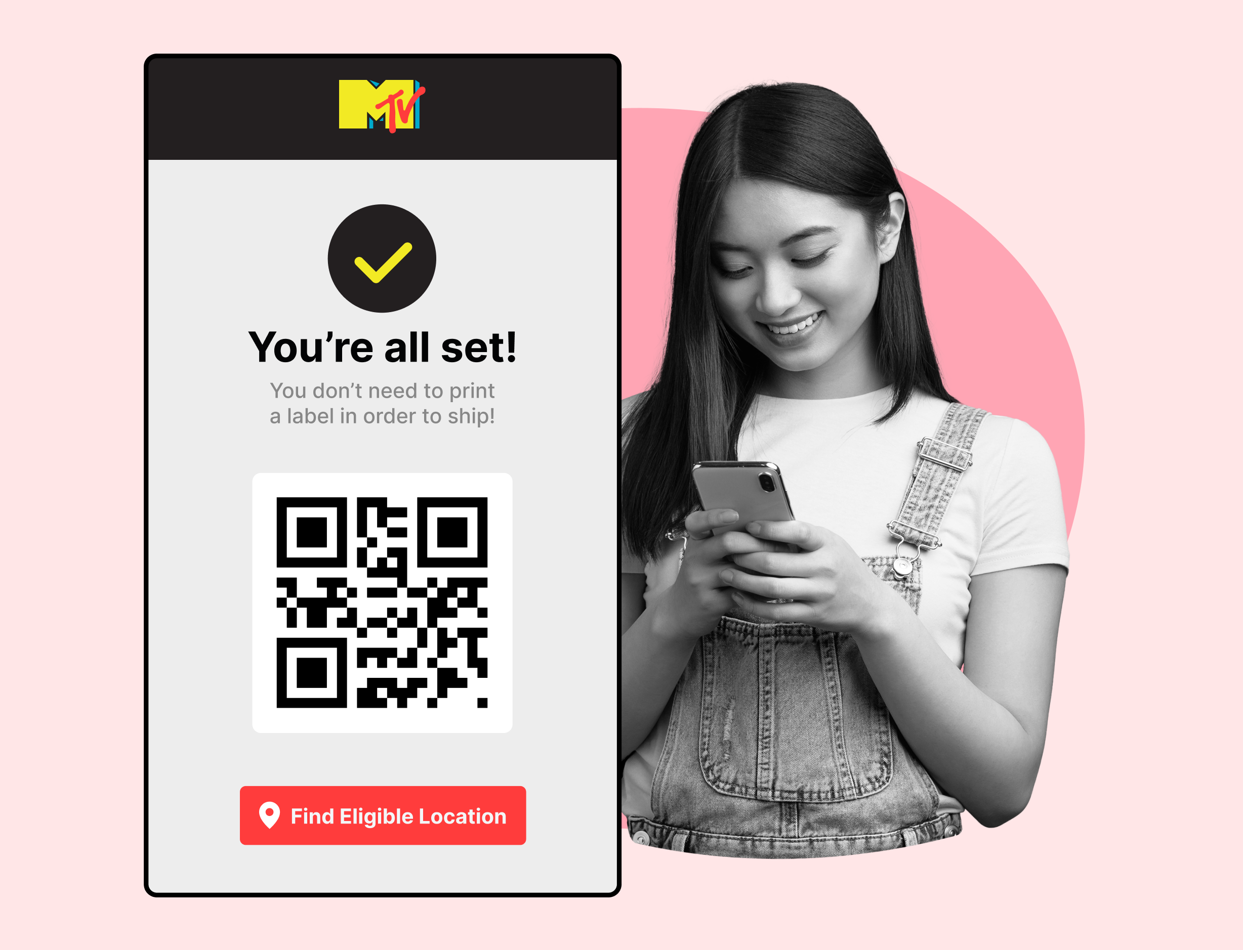 MTV using WeSUpply QR return label
