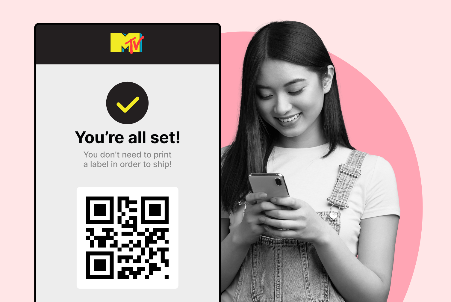 MTV using WeSUpply QR return label