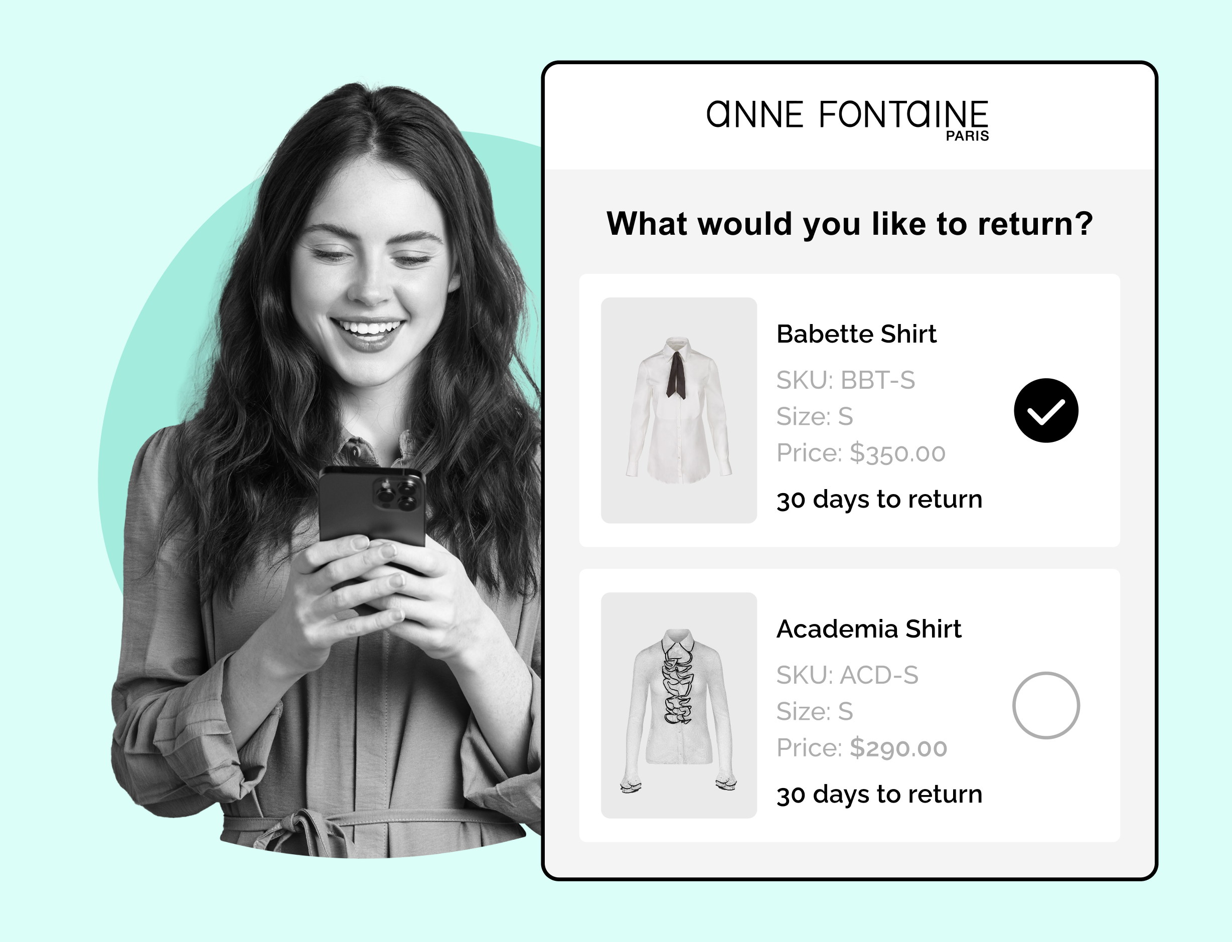 Anne Fontaine using wesupply self service returns