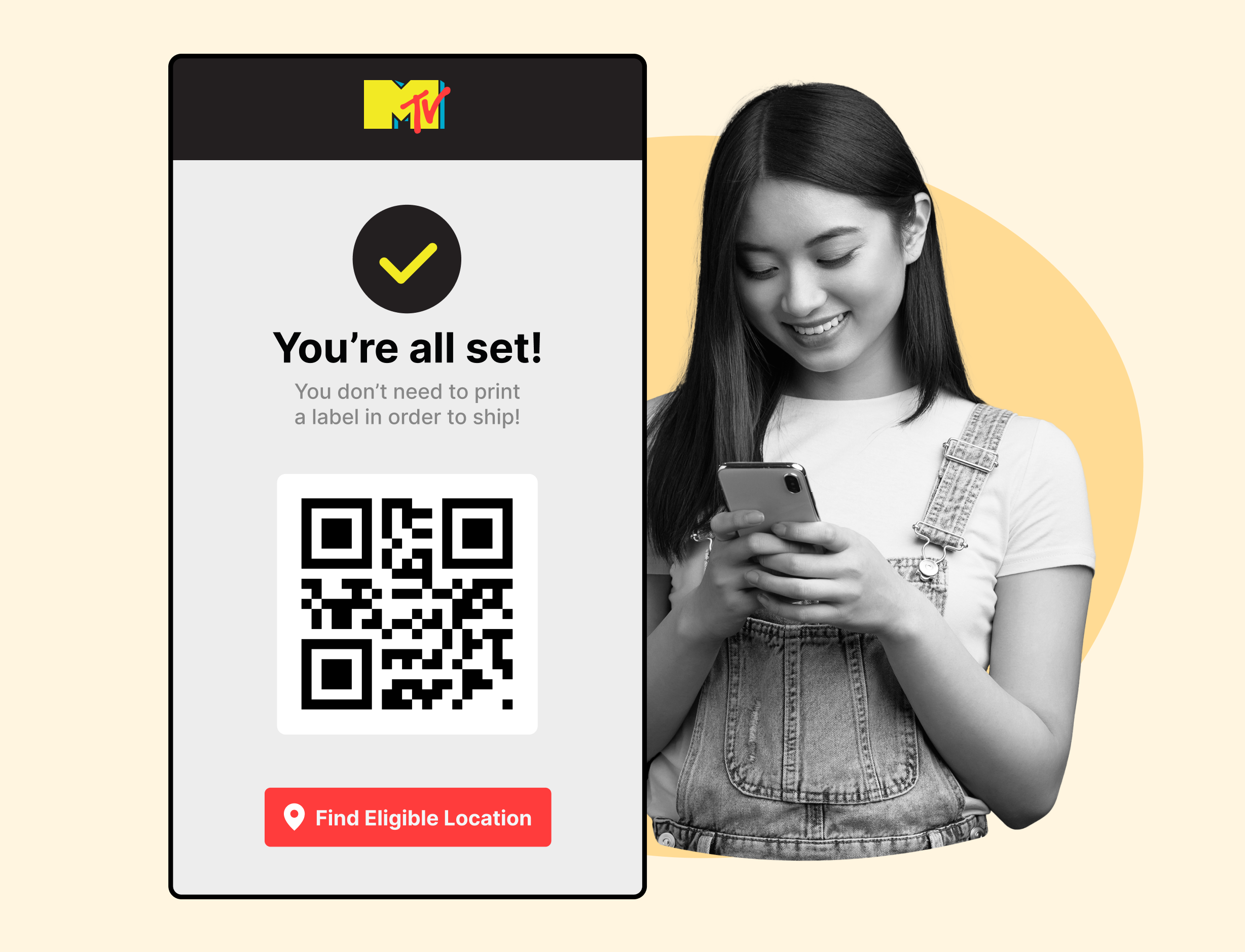 MTV using WeSupply QR return label