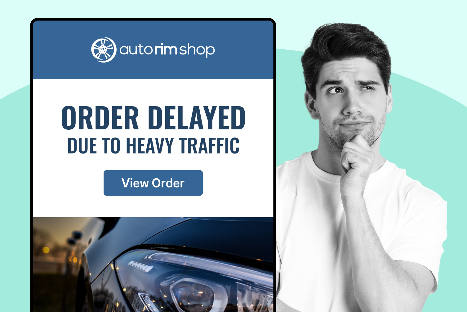 autorimshop using WeSupply shipping delay notification