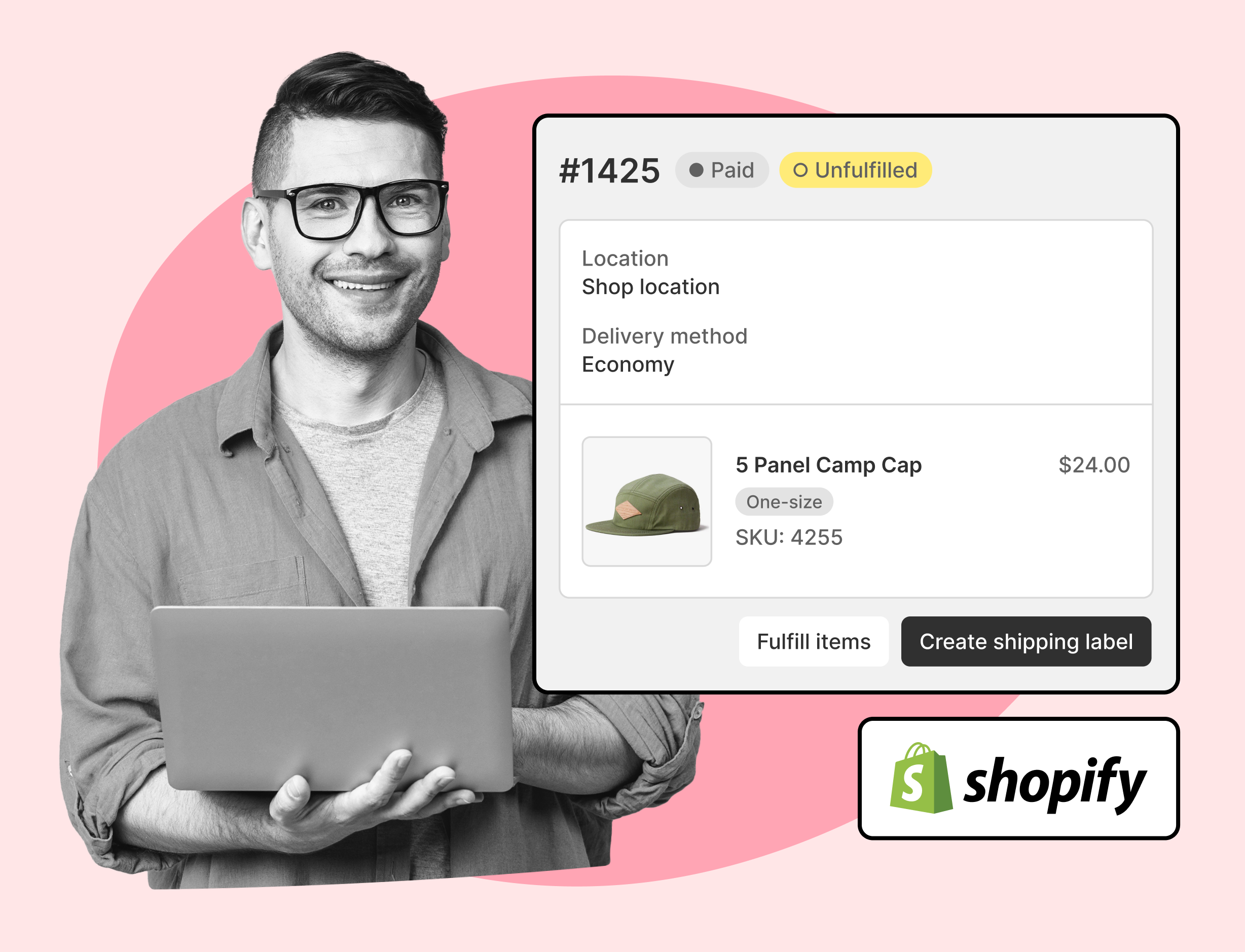 creating shipping label in Shopify