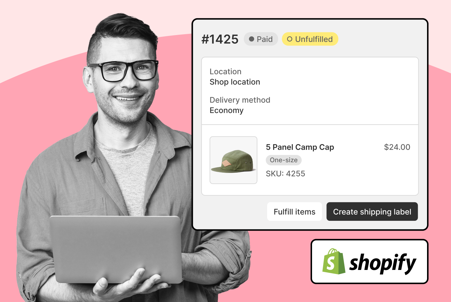 creating shipping label in Shopify