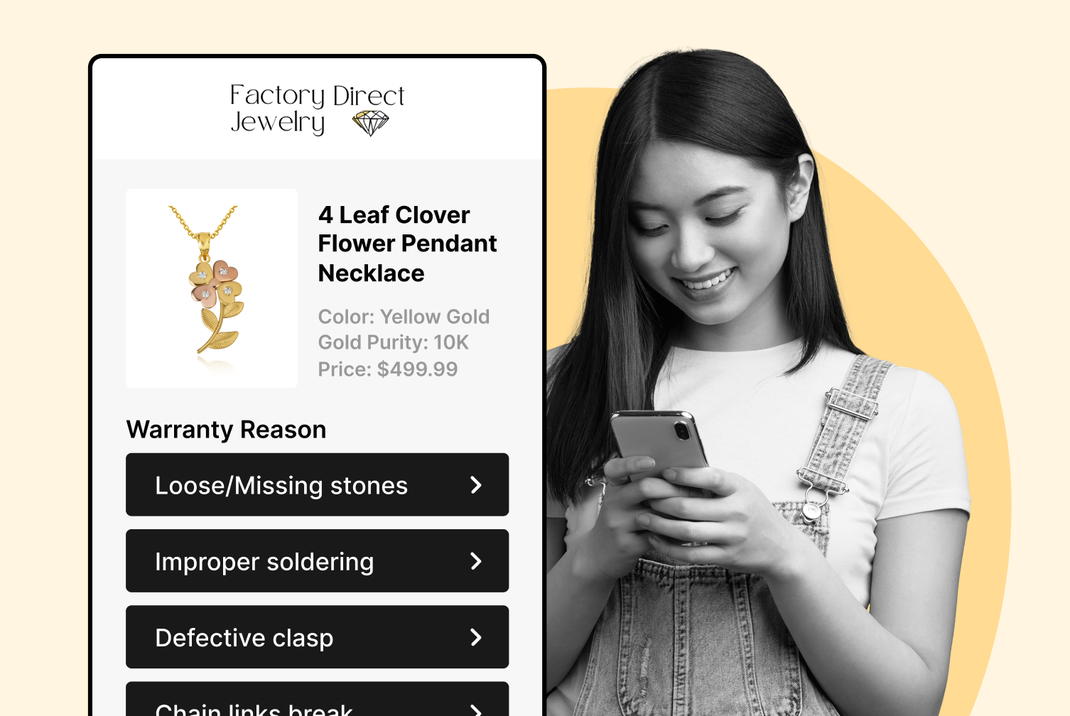 factory direct jewelry using WeSuppply self service warranty claim