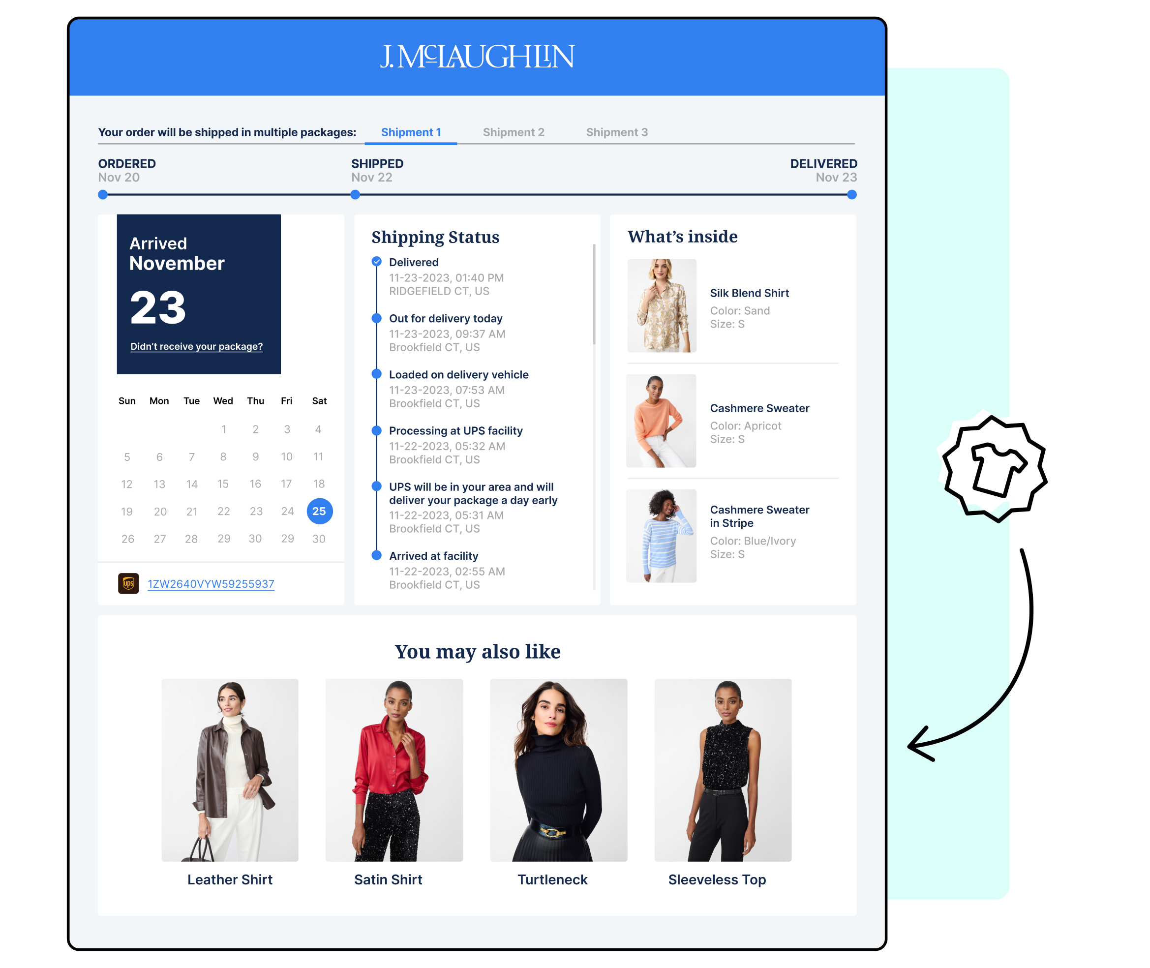 WeSupply branded tacking page