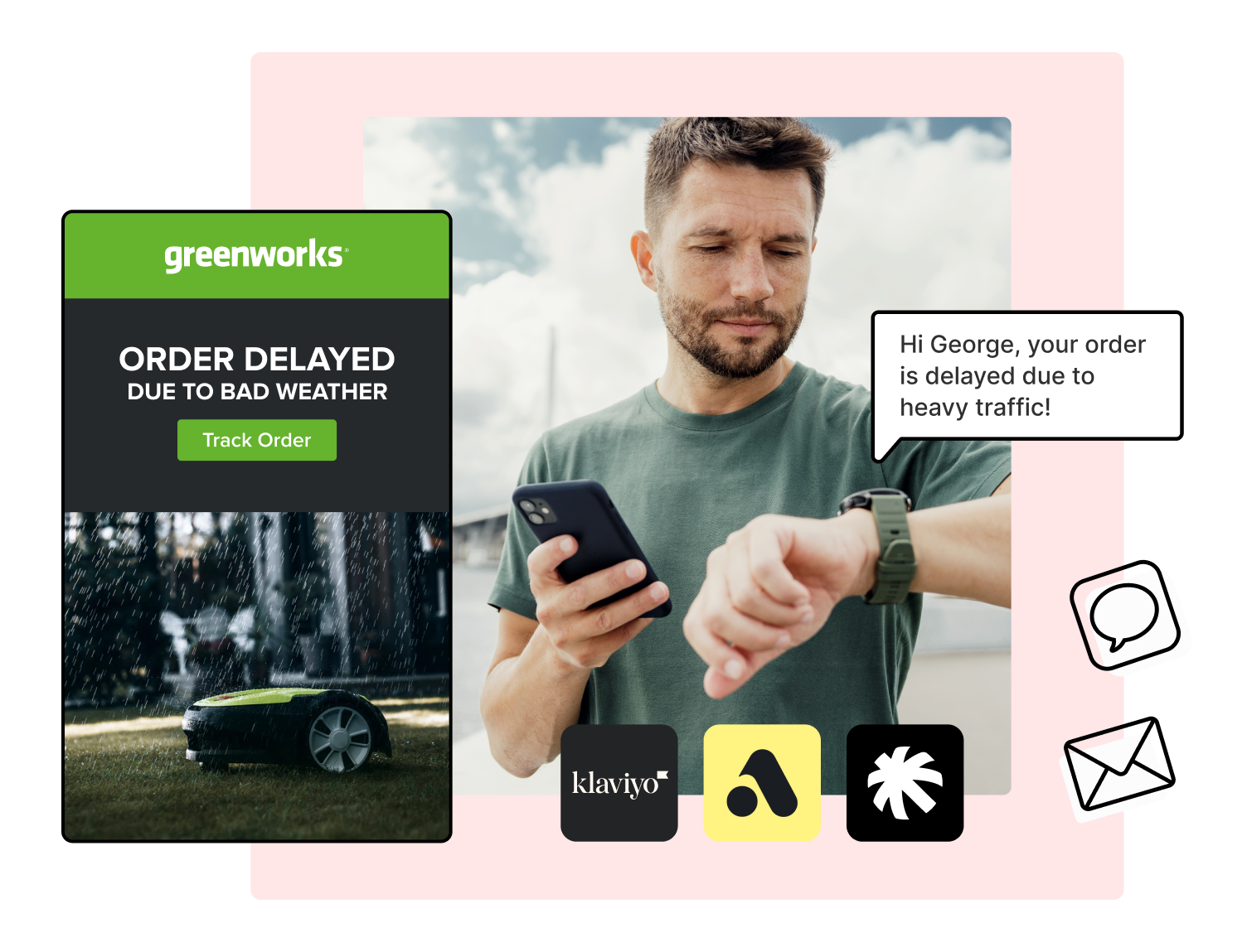 WeSupply Dlivery Delay Email and SMS Notification - used by Greenworks Tools