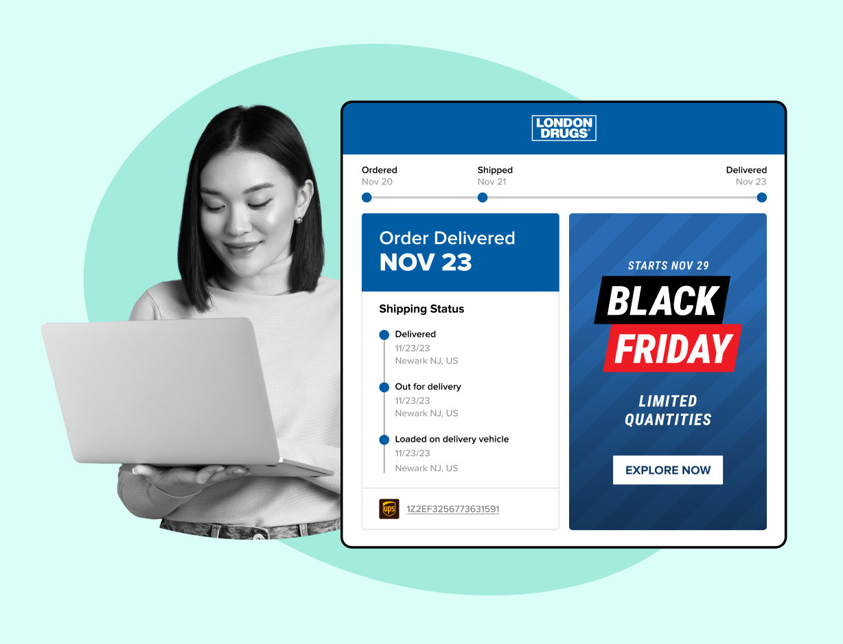 WeSupply branded tracking page giving the brand the chance to promote campaigns and offers - LondonDrugs