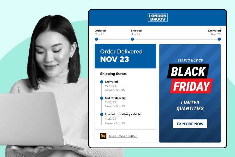 WeSupply branded tracking page giving the brand the chance to promote campaigns and offers - LondonDrugs