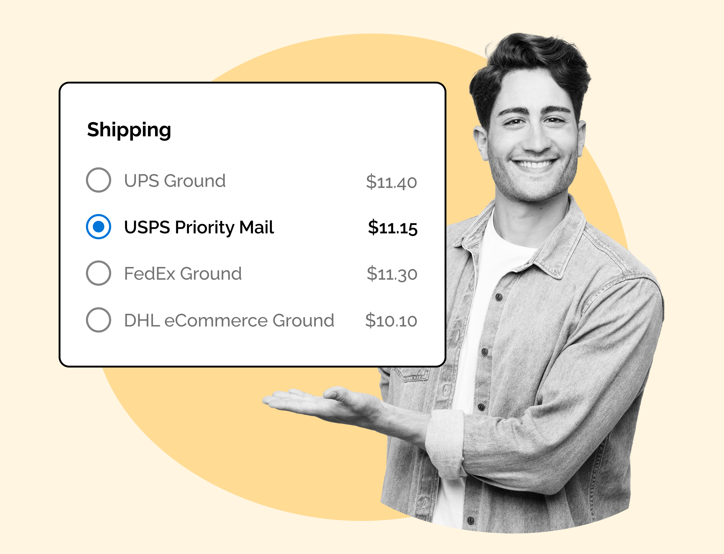 Shipping costs for different carriers