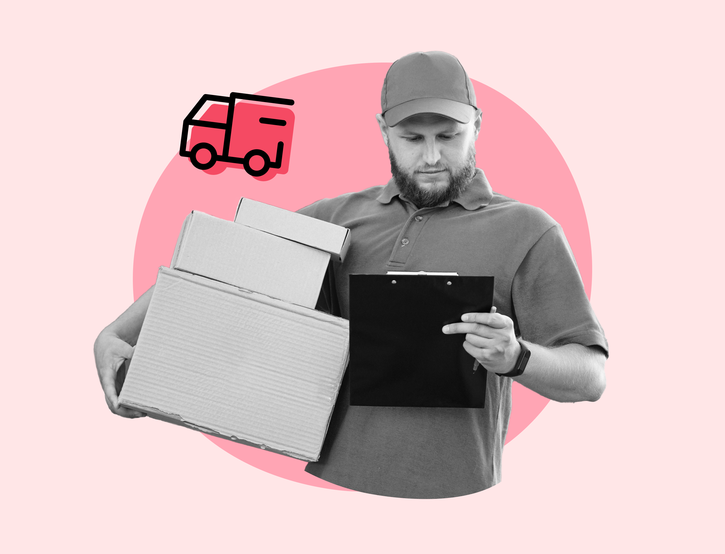 delivery employee with boxes