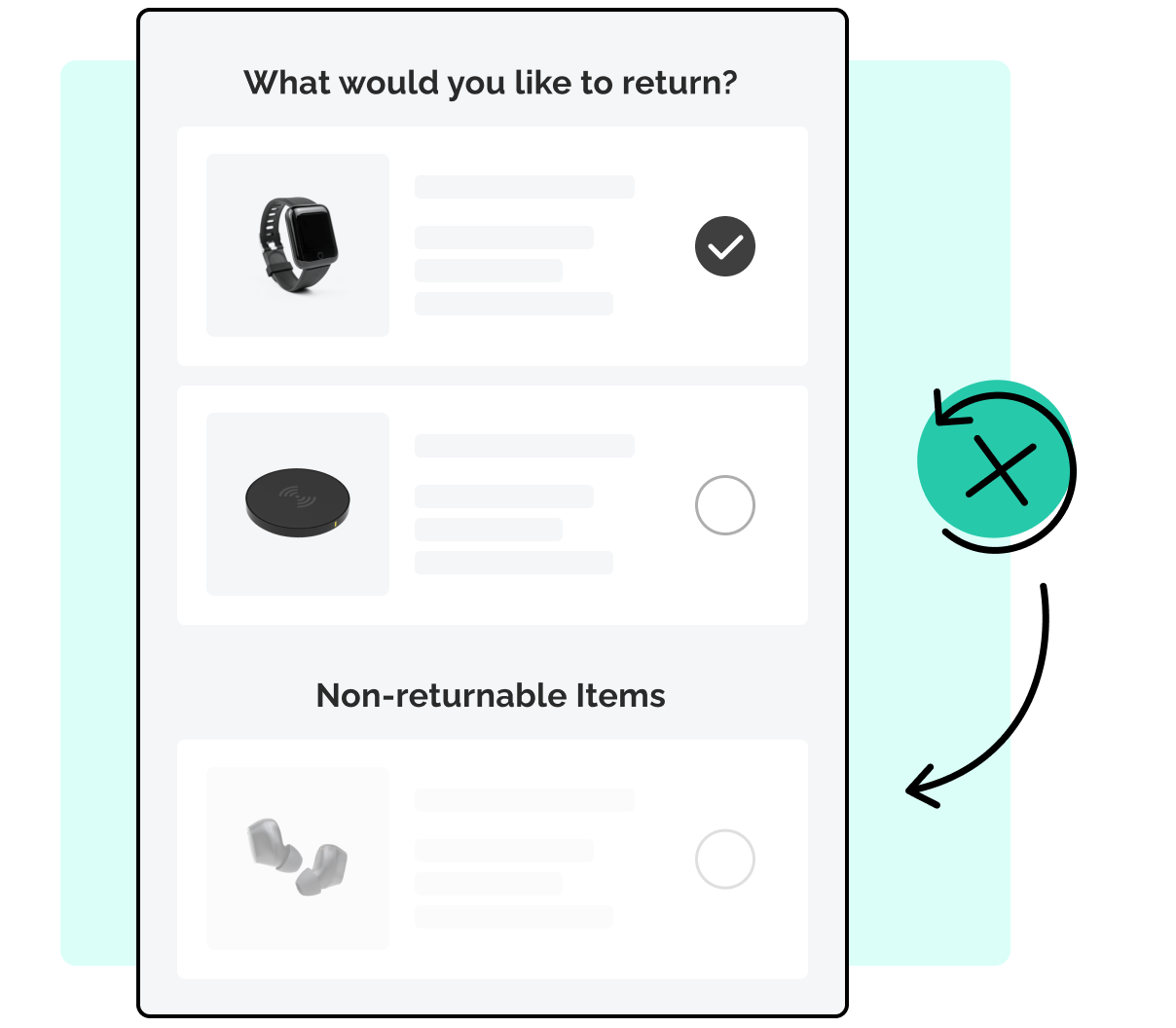 Self Service Returns - non returnable items