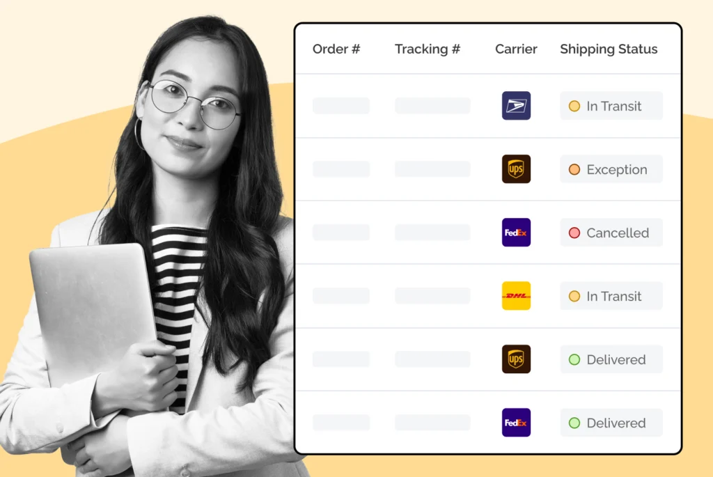 WeSupply shipments dashboard with multiple carriers